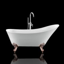 Vasca Da Bagno Freestanding Con Piedini Balmain Bianca 161 Cm Piedini Di Aquila Rame