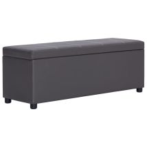 Bonnevie - Banco Con Compartimento Portaobjetos 116 Cm Piel Sintética Gris 020010839