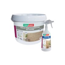Pack Parexlanko - Klebstoff Für Weiße Gipsplättchen - 15kg - Schutzmittel Für Verblendplättchen - 1l