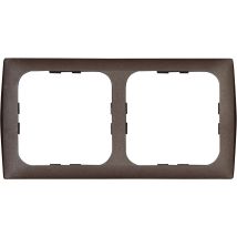 2fach Rahmen Braun – 10,5 cm x 8,5 cm – Kunststoff – Kompatibel mit gängigen Schaltern und Steckdosen