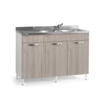 Argonauta - Mueble Para Debajo Del Fregadero Reversible De Olmo Con 3 Puertas Cm 120x50xh 85
