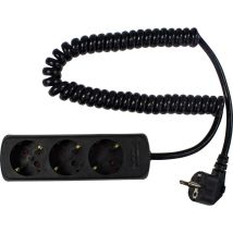 As Schwabe – Multipresa Nero 3 Prese 2.5m 3500W 230V – Cavo H05VV-F 3G 1,5mm² – IP20