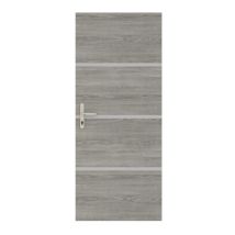 Nordlinger Pro Kit De Renovación Puerta Roble Greige Y Perfiles Aluminio Gris Pre-pegado