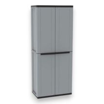Escobero Alto Con 4 Estantes En Material Termoplástico Gris Para Uso Interior Dimensiones 680x375x1635 Mm