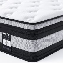 Nidfrais Matelas 160x200 Cm Inofia Hauteur 28 cm Matelas À Ressorts Ensachés Individuels En Coton Biologique, 7 Zones Ergonomiques, Certifié Oeko-tex
