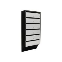 Rottner Briefkastenanlage Depot 6 – Stahl – Pulverbeschichtet – 6 Briefkästen – Wandmontage – Silber/Schwarz