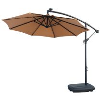 Integrierter Solar-led-sonnenschirm + Netspa Basis Für Spa - 250x250cm - 100% Wasserdichtes Polyester 250g - 10,2 Kg - Beige + Basis 60l