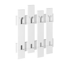 Porte-manteau mural moderne Wave – 64 x 81 x 40 cm – 8 crochets – Bois d'ingénierie – Décoratif – Charge maximale