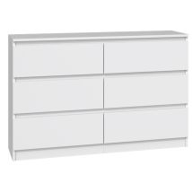 Selsey Malwa - Cómoda De Seis Cajones -120 Cm - Blanco