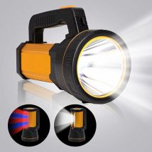 Ultra Powerful Led Torch Usb Rechargeable Flashlight,big 4 Battery 10000mah Super Bright High 6000 Lumen Long Range,for Household Camping Emergency