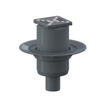 Bodenablauf 40 SE 100x100mm DN 50 – Polypropylen – Edelstahl 1.4301 – Belastungsklasse K 3 – Höhenverstellbar 15-105mm