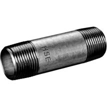 Hermann Schmidt Temperguss 530/23 Rohrdoppelnippel 44025120 Dn 25, 1" X 120, Schwarz