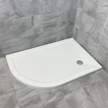 Surface Offset Quadrant Shower Tray 1200mm X 900mm Left Hand White Ex-bathstore