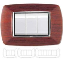 Placa De Pulsador En Madera Oscura 'mylife' 4 Módulos