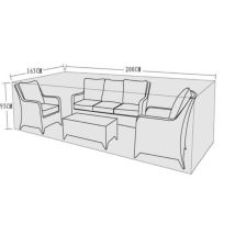 Signature Weave - 3 Seater Wicker Sofa Table Furniture Set Cover 200 X 165 X 95cm