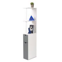 Facilitys - Mueble De Wc Con Efecto Madera Y 2 Puertas Grises