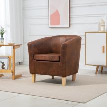 Westwood Luxury Faux Leather Tub Chair Armchair Office Reception Sofa Living Room Vintage Brown