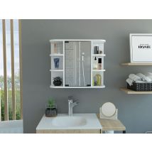 Tuhome Concept - Armario De Pared Para Baño Milán Con Estantes Y Espejo , Blanco