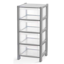 Cajonera Tower 4 Cajones Gris 38x38x78 Cm