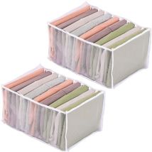 Confezione Da 2 Organizer In Tessuto Pieghevole, Organizer Per Cassetti Pieghevole, Scatola Portaoggetti A 9 Scomparti Per Jeans, Magliette, Jeans, 