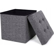Gepolsterter Sitzpouf Mit Bezug, Grau Vas