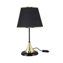 Tezeta - Aden Tischlampe Aus Metall Und Lampenschirm Aus Schwarzem Stoff Asz1632