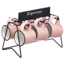 Espressotassen-Set mit 6 Tassen – 100 ml – Porzellan – Grau, Mint, Rosa, Beige