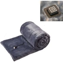 Heated Blanket, Flannel Heated Blanket, Machine Washable, Portable 5-volt Usb Electric Blanket, Smart Thermostat For Fast Heating - 180×80cm - Grey