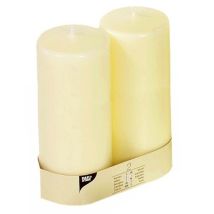 Bougies Pilier, Ivory, Ø 80 Mm, L220, Lot De 2 Papstar 15364