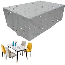 Funda Para Muebles De Jardín, Tejido Oxford 210d, Funda Protectora Impermeable Para Mesa De Jardín, Lona Protectora Con Cuerda, Color Plata, 