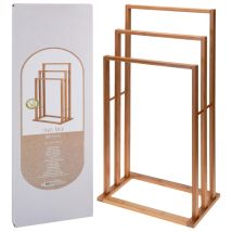 Handtuch-Ständer aus Bambus – 3 Arme – 100% natürlicher Bambus – feuchtigkeitsbeständig – stilvolles Design für Badezimmer