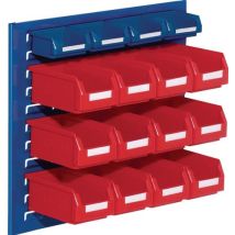 Rasterplan Sichtlagerkastenset H450xb500xt250mm Sta/pe Blau+rot 12xgr.7 Rot/4xgr.8blau - 4225.51.0521