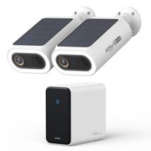 Aosu - 2k Überwachungskamera Aussen Solar Akku 2 Cam-kit Mit Station Integrierte Solarplatte 0 Gebühr 32gb Lokaler Speicher Ai Personerkennung Licht- 