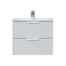 Glänzend Weißer 60 Cm Langer Hängender Badezimmerschrank Mit Waschbecken Und 2 Schubladen