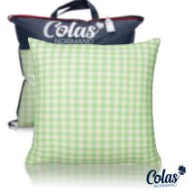 Oreiller Moelleux Aux Motifs Vichy Vert 60x60cm