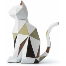 Lucky-88 - Statue Figurine Cat Sculpture Animal Decor Geometric Modern Cat Art For Christmas Birthday Gift Home Resin