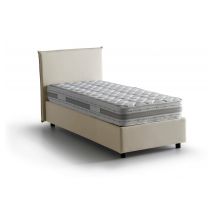 Talamo Italia - Letto Singolo Brunella, Letto Contenitore Con Rivestimento In Tessuto, 100% Made In Italy, Apertura Frontale, Con Materasso Cm 80x190 