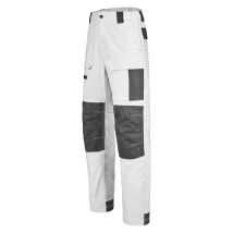 Lafont Stretch-Hose Weiß/Schwarz M – Formschöne Gürtel – Reißverschluss-Fly – Knie-Taschen aus Oxford 900D