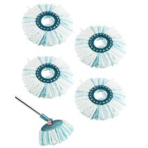 [nunca Utilizado] Paquete De 4 Cabezales De Repuesto Para Mopa Compatibles Con La Mopa De Disco Leifheit Clean Twist, Fabricados Con Microfibra 