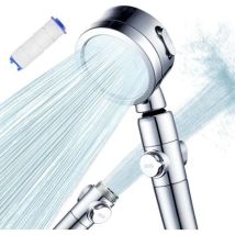 Pair Hochdruck-duschkopf, Verstellbarer Duschkopf Mit 3 Strahlarten Und Durchflussregler, Wassersparende Düsen Mit Einstellbarem Winkel