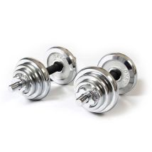 Koffer 2 Kurzhanteln 20 Kg Keboo 700 Serie 4 Hantelscheiben 2,50 Kg, 4 Hantelscheiben 1,25 Und 4 Hantelscheiben 0,5 Kg