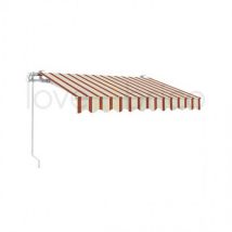 Verdelook Toldo enrollable 300x200 de aluminio - Burdeos/Crema - Funda de poliéster duradera, fijación al techo o pared