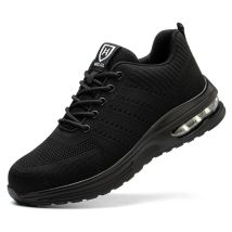 Sicherheitsschuhe Herren Damen Leichte Atmungsaktive Sicherheits-sneaker Bequeme Arbeitsschuhe Mit Stahlkappe Schwarz Größe 41