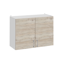 Mueble Alto De Cocina Eco Nogal Blanqueado L 80 Cm Con 2 Puertas
