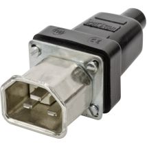 444009 Warmgeräte-steckverbinder 444 Stecker, Gerade Gesamtpolzahl: 2 + Pe 16 A Schwarz 1 S - Kalthoff