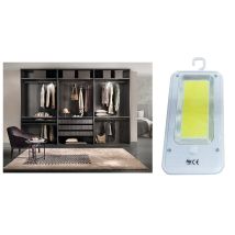 Lampada Cob Led Ricaricabile Luce Emergenza Campeggio Armadio Gancio 9w Te-b0213