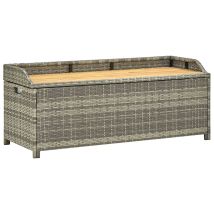 Helloshop26 - Banco De Jardín Mobiliario De Terraza Exterior Almacenamiento De Jardín Terraza 120 Cm Resina Tejida Gris 020011804