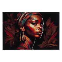 Wanddekoration - Afrikanisches Bild Bigbuy Home - 60x60cm - Mehrfarbig - Ethnisch