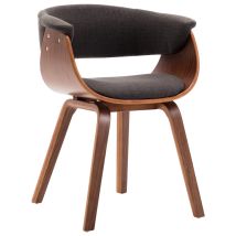 Prolenta Premium - Silla De Comedor Diseño Elegante Y Atemporal Madera Curvada Y Tela Gris Cds020033