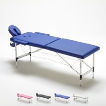Lettino Da Massaggio In Alluminio Pieghevole Portatile 2 Zone 210 Cm Shiatsu - Blu